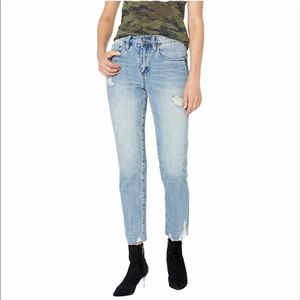 BLANKNYC Madison Distressed High Rise Crop Jean